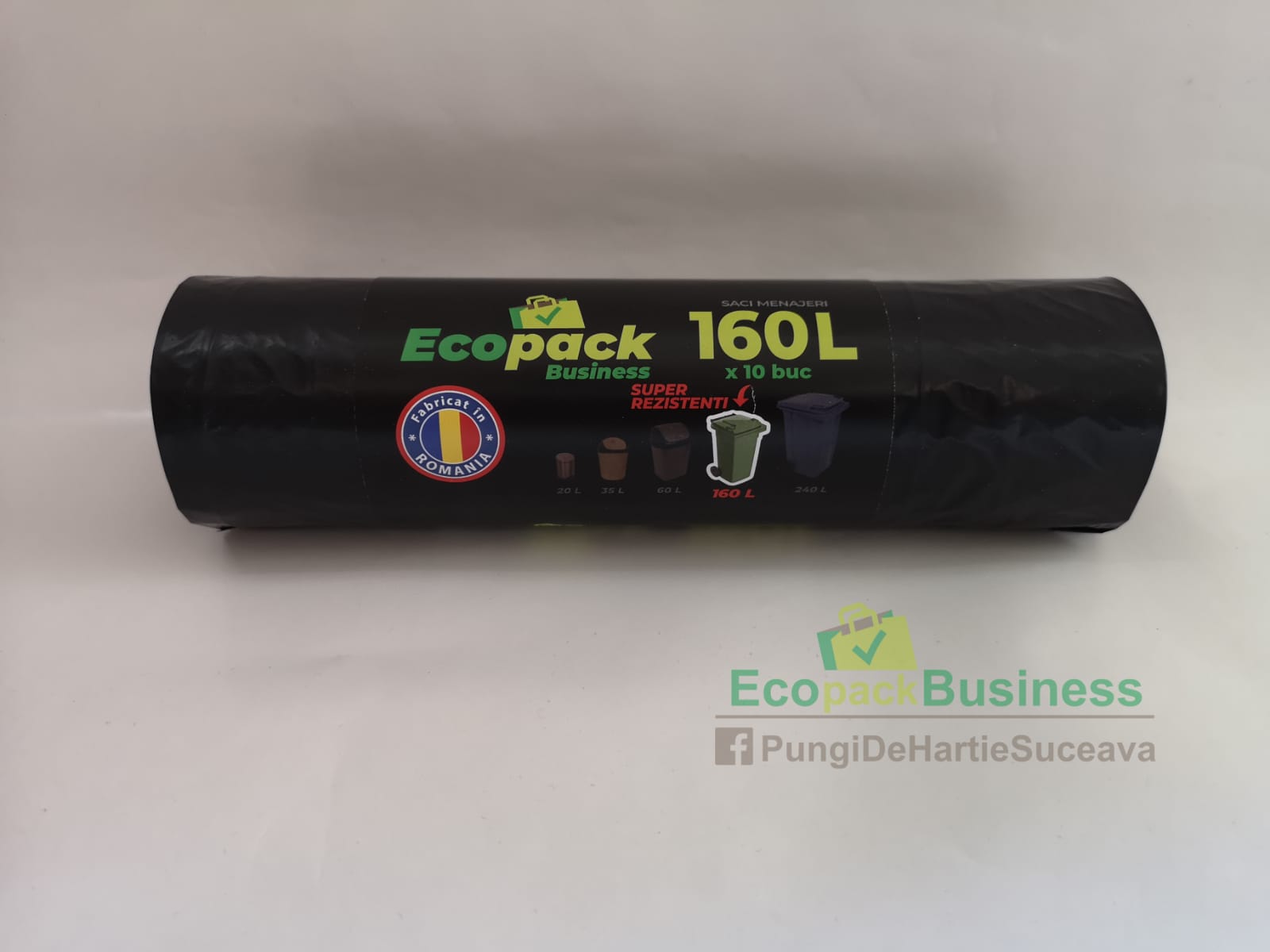 SACI MENAJERI NEGRI 160L 10buc/rola (15role/bax)