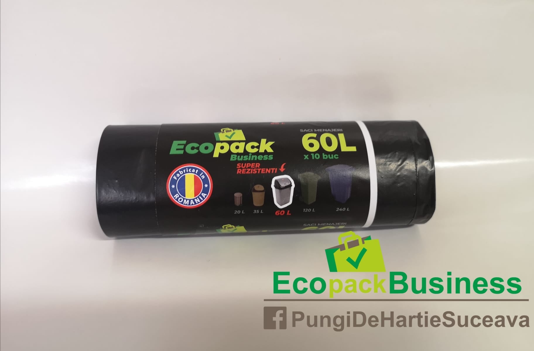 SACI MENAJERI NEGRI 60L 10buc/rola (25role/bax)