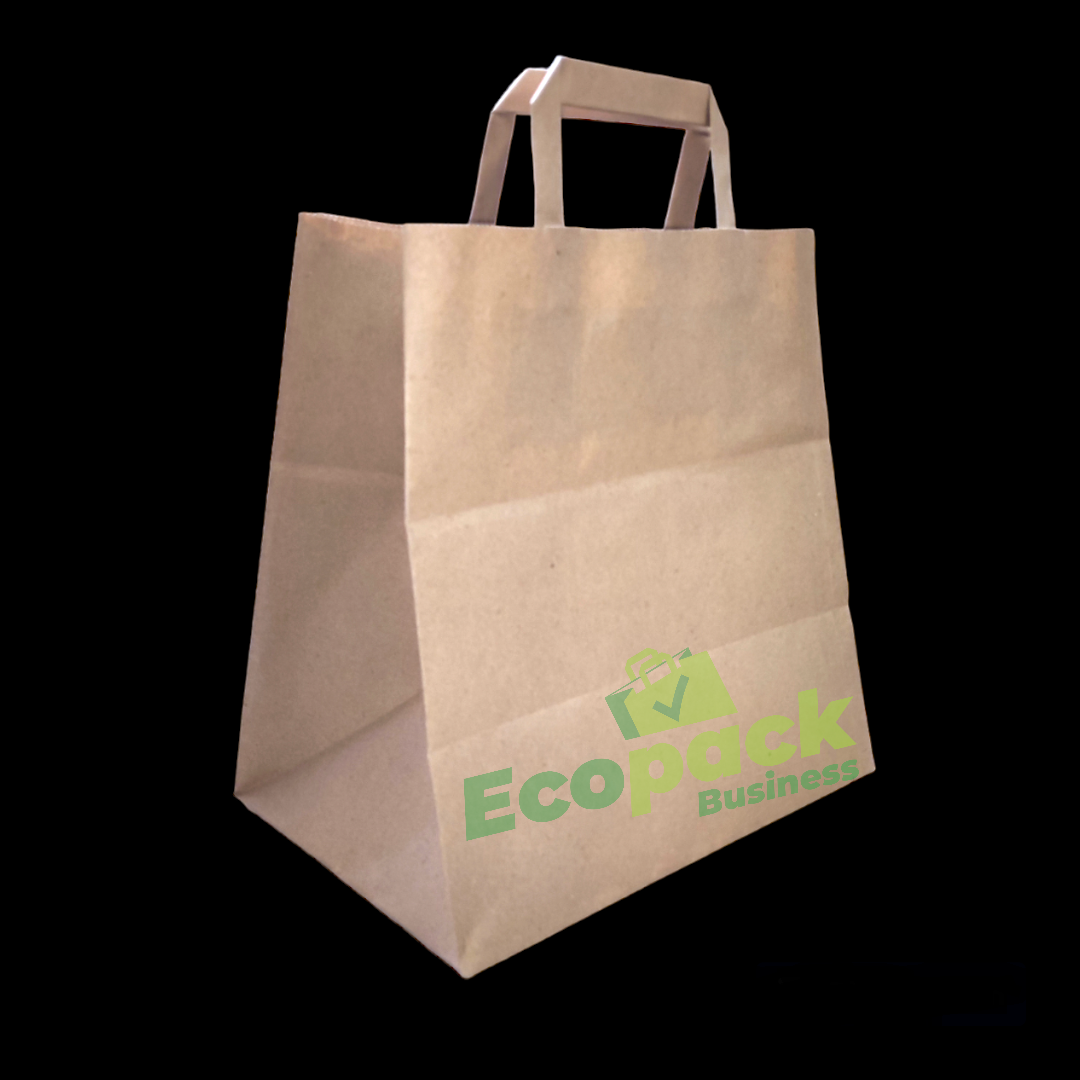 SACOSA DIN HARTIE NATUR MANER BANDA 32x44+17cm 250buc/bax Imagine secundară a produsului