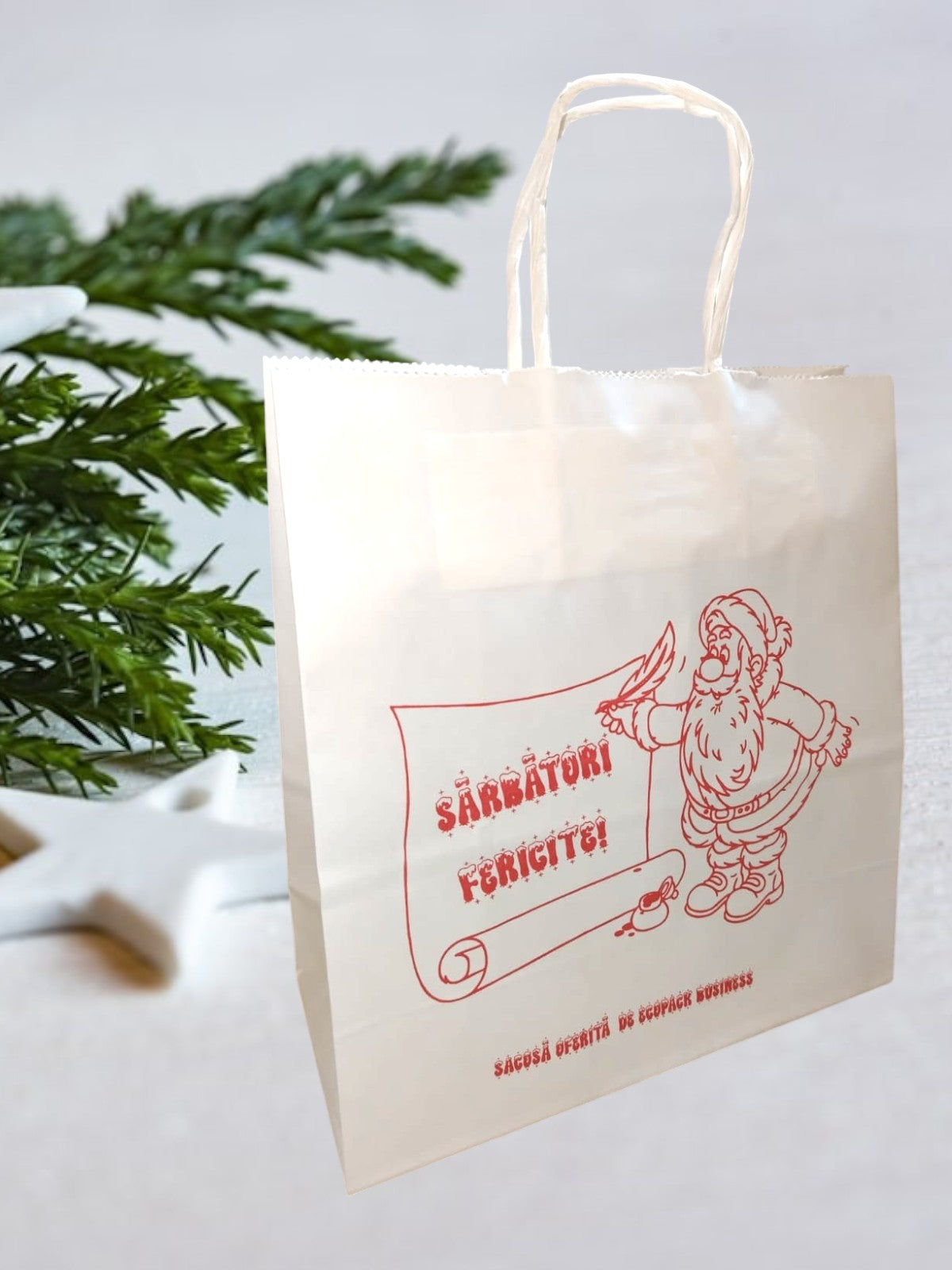 SET 30 SACOSE 🎅 "SARBATORI FERICITE" 🎅 24x26+11cm Imagine principală a produsului