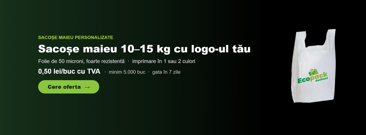 Sacoșe maieu 10–15 kg cu logo – 0,50 lei/buc