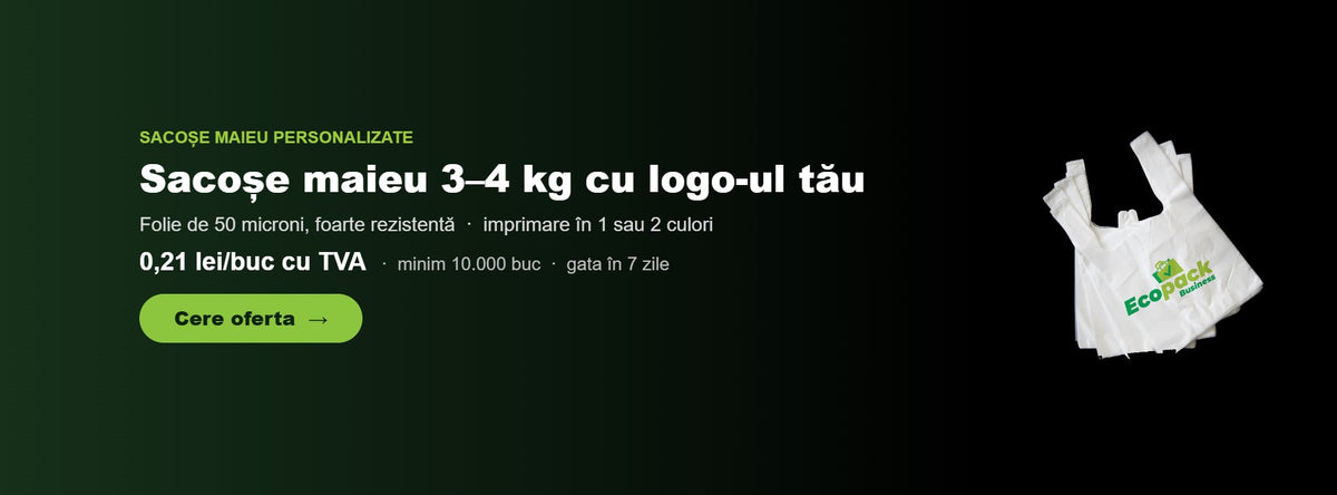 Sacoșe maieu 3–4 kg cu logo – 0,21 lei/buc
