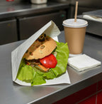Punga Hartie Alba Hamburger 16x17cm
