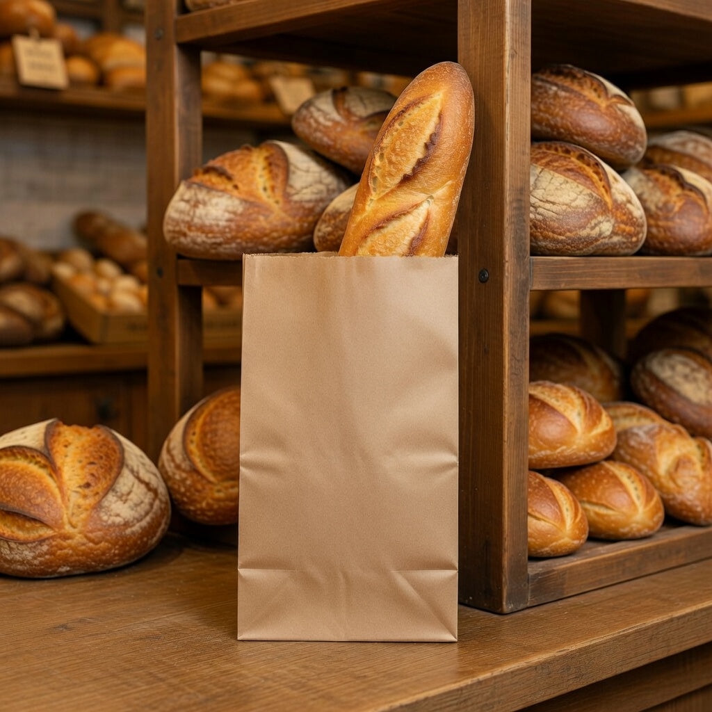 PUNGI DE HARTIE NATUR 1kg 11.5x29+8cm 800buc/bax