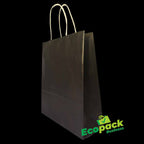 Sacose de hartie negre cu maner sfoara 20x25x9 cm