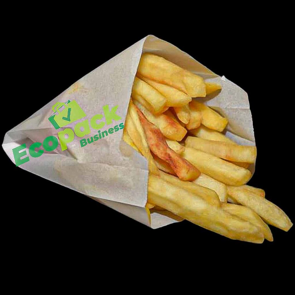 punga hartie alba cartofi 11x12x4cm