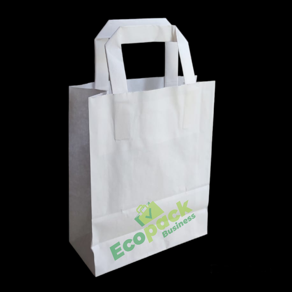 SACOSA DIN HARTIE ALBITA 18+8X22cm (250buc/bax)