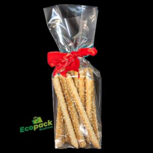 Pungi bopp 10x30x6cm transparente lucioase cu baza pentru ambalare